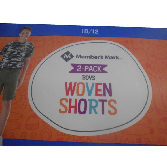 Boys 2-Pack Size 10/12 Woven Shorts Set, Green & Tan w/ Elastic Waist - Picture 6 of 10